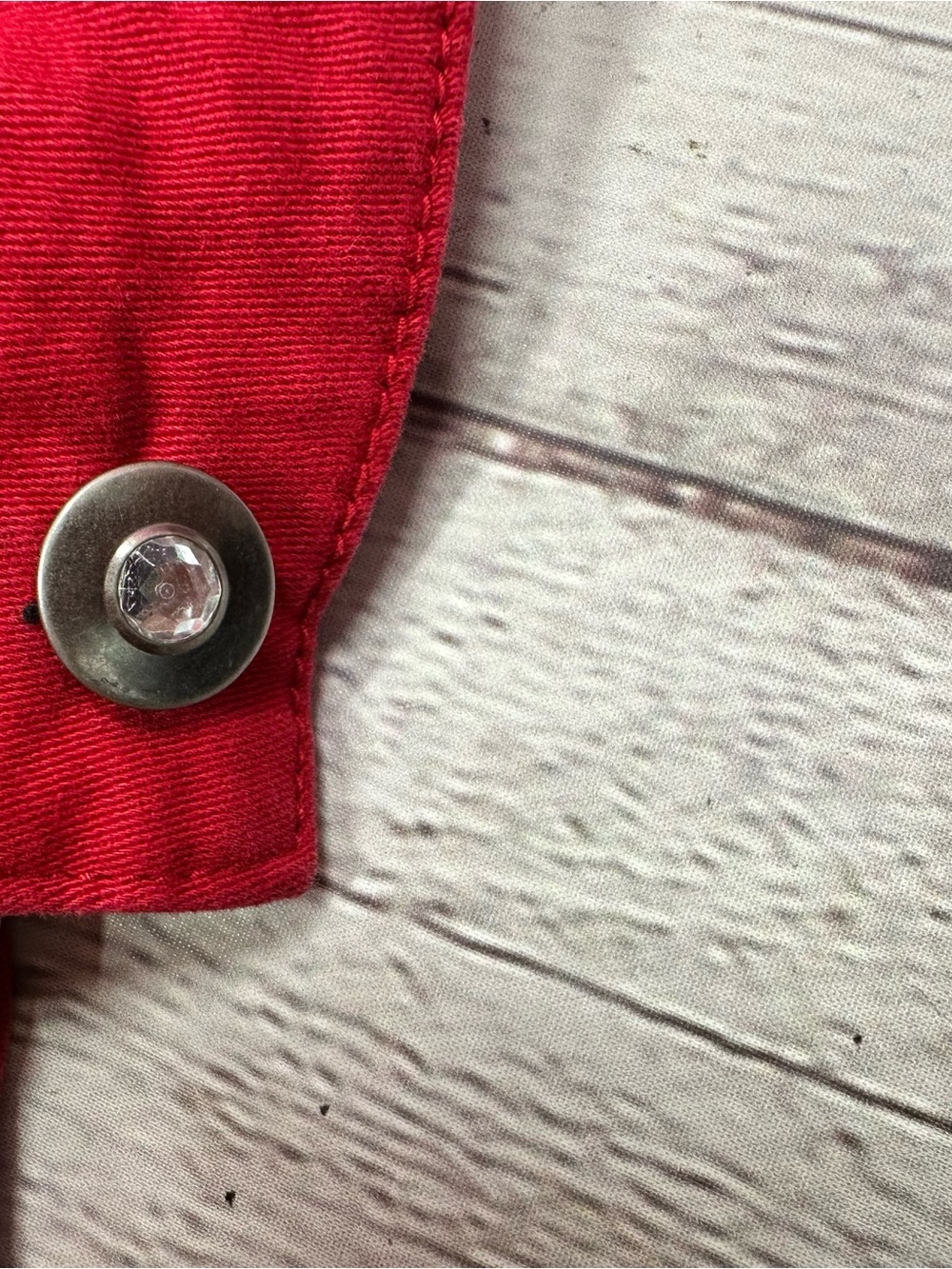 Baccini Red denim Jean Jacket women S boho western inventive layering casual - Picture 8 of 8